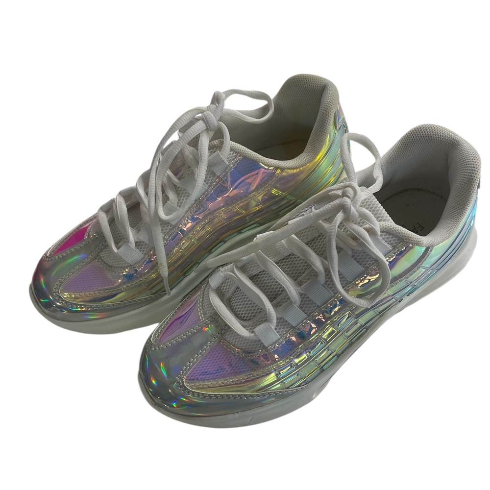 Holographic, Iridescent, White,silver, shock absorbent, Sneakers, size 7,New - Picture 13 of 14